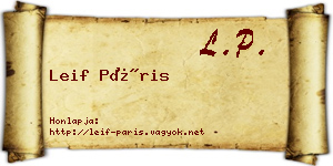 Leif Páris névjegykártya
